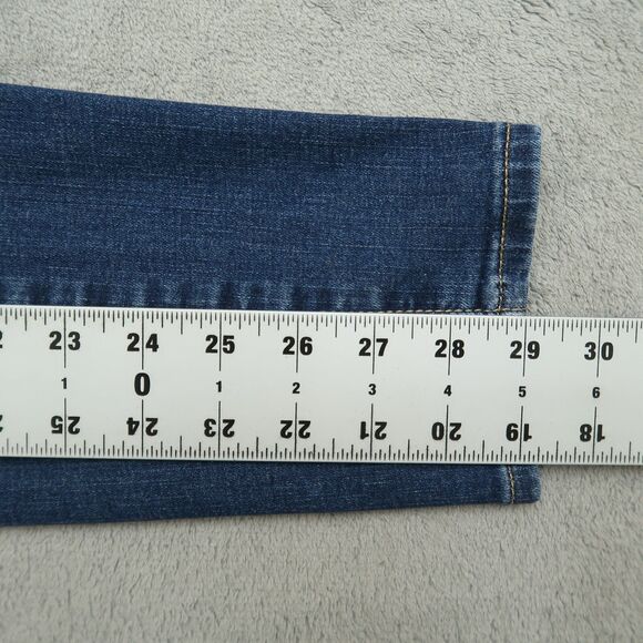 Levi's 720 Jeans Women's 34 Blue High-Rise Super Skinny 29" Inseam Distressed - Picture 4 of 16
